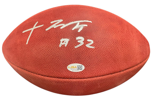 TreVeyon Henderson Autograph Football - Wilson "The Duke" - New England Patriots - JSA Authentication