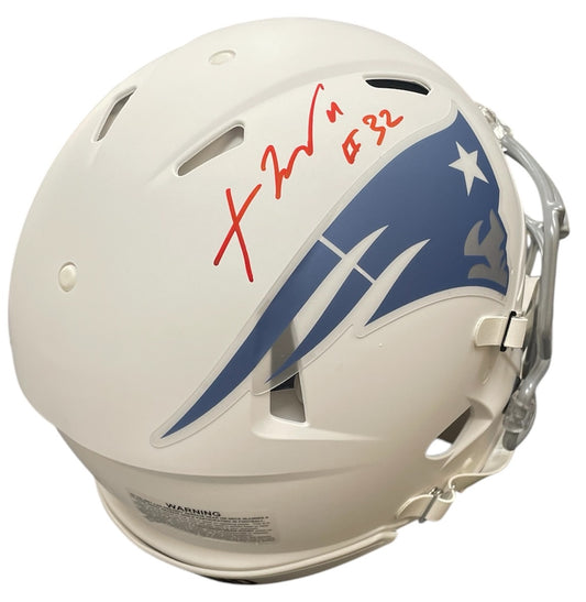 TreVeyon Henderson Autograph Full Size Helmet - Rivalry - Speed Authentic - New England Patriots - JSA Authentication