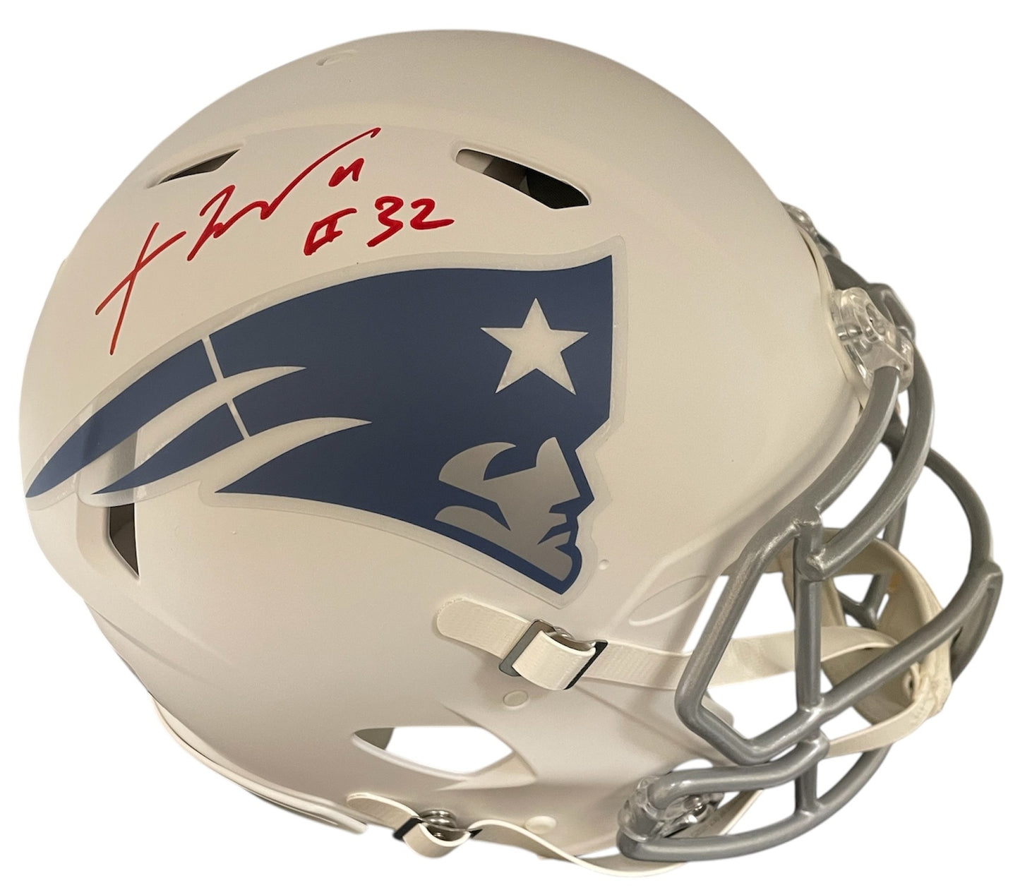 TreVeyon Henderson Autograph Full Size Helmet - Rivalry - Speed Authentic - New England Patriots - JSA Authentication