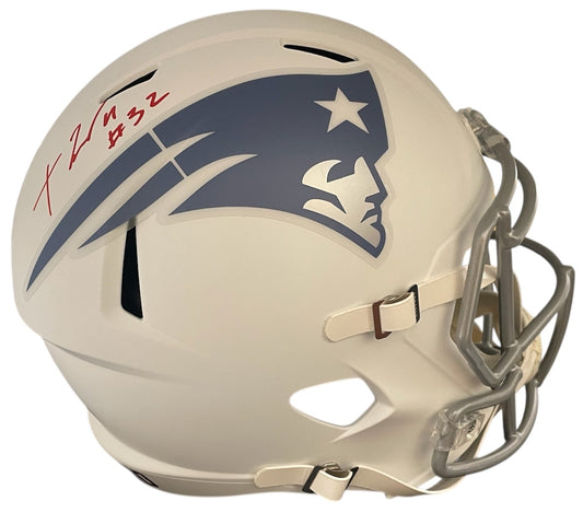 TreVeyon Henderson Autograph Full Size Helmet - Rivalry - Speed Replica - New England Patriots - JSA Authentication