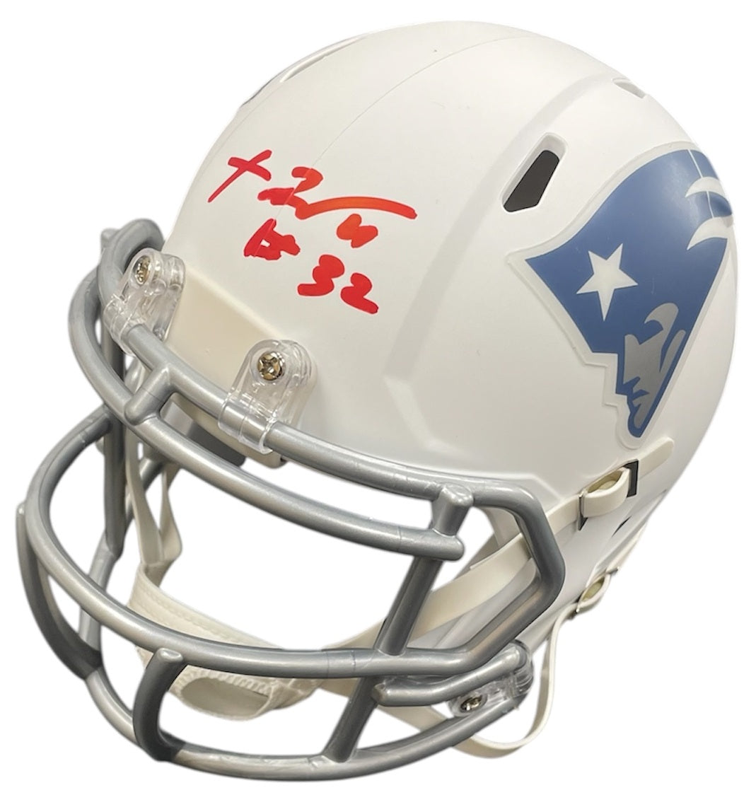 TreVeyon Henderson Autograph Mini Helmet - Rivalry - Speed - New England Patriots - JSA Authentication