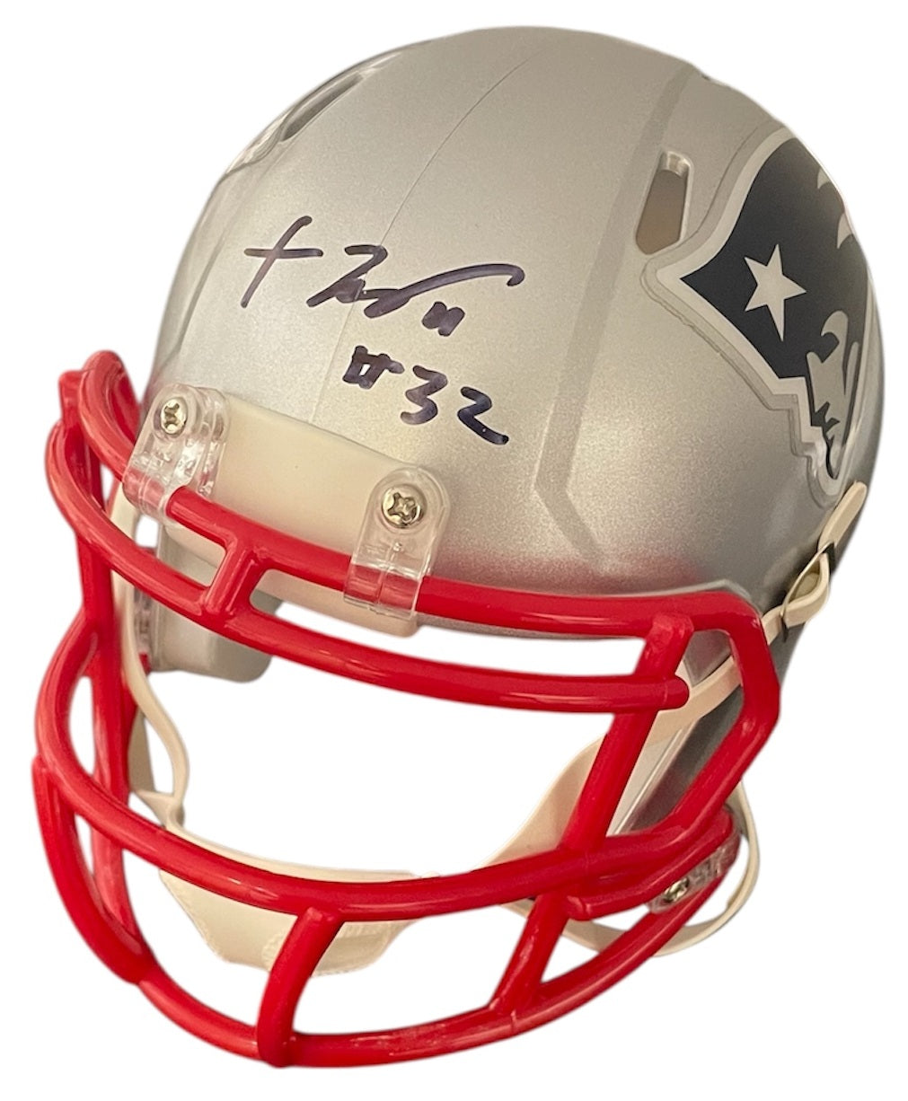 TreVeyon Henderson Autograph Mini Helmet - Speed - New England Patriots - JSA Authentication