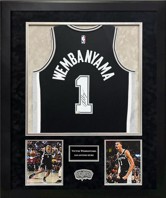 Victor Wembanyama Autographed Jersey - San Antonio Spurs - Framed 37x45 - Fanatics Authentication