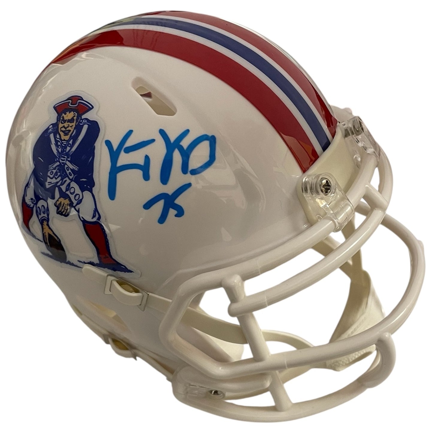 Vince Wilfork Autograph Mini Helmet - Throwback - Speed - New England Patriots - Beckett Authentication