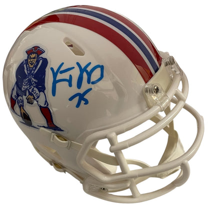 Vince Wilfork Autograph Mini Helmet - Throwback - Speed - New England Patriots - Beckett Authentication