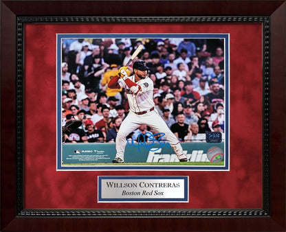 Willson Contreras Autograph 8x10 Photo - At Bat - Boston Red Sox - Framed 13x16