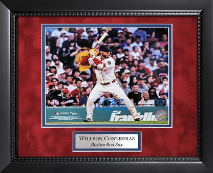 Willson Contreras Autograph 8x10 Photo - At Bat - Boston Red Sox - Framed 13x16
