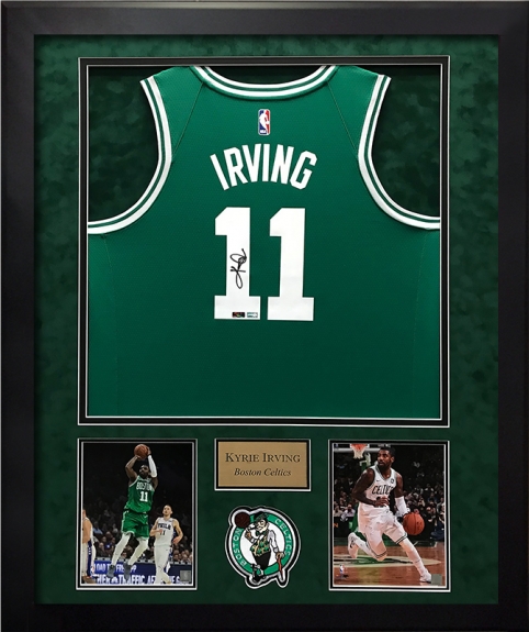 Kyrie Irving Autograph Jersey Framed 37x45 - New England Picture