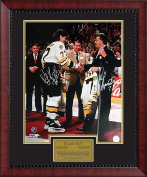 Adam Oates Ray Bourque Cam Neely Triple Autograph 23x27 New England Picture  Authentication - New England Picture