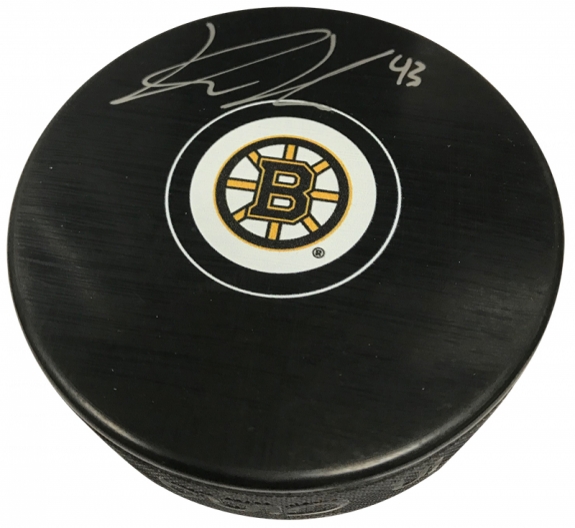 Danton Heinen Autograph Puck Bruins Spoke B - New England Picture