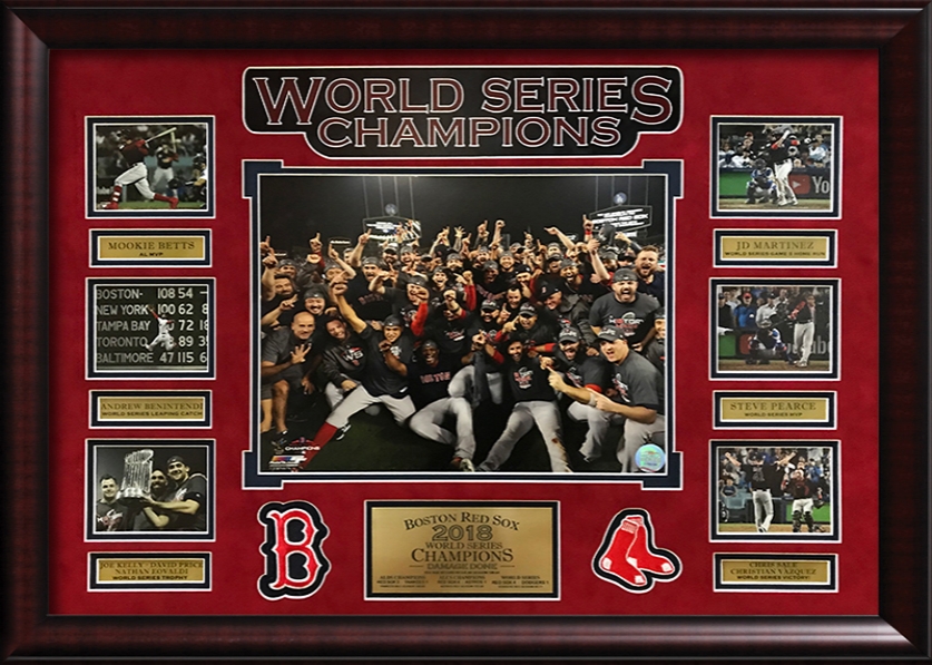 Boston Red Sox 2018 MLB World Series Champions Black Framed Logo Jersey  Display Case
