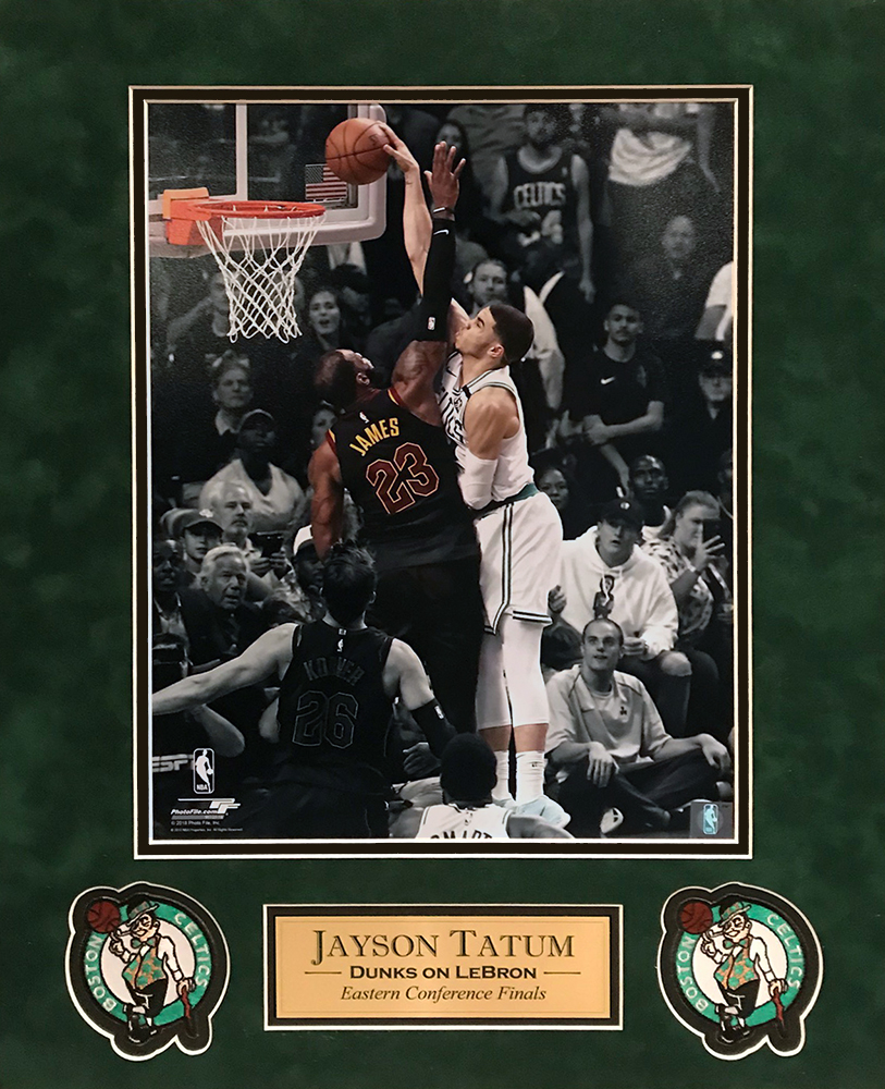 Jayson Tatum Celtics Signed Dunk Over LeBron James Spotlight 16x20 Fanatics