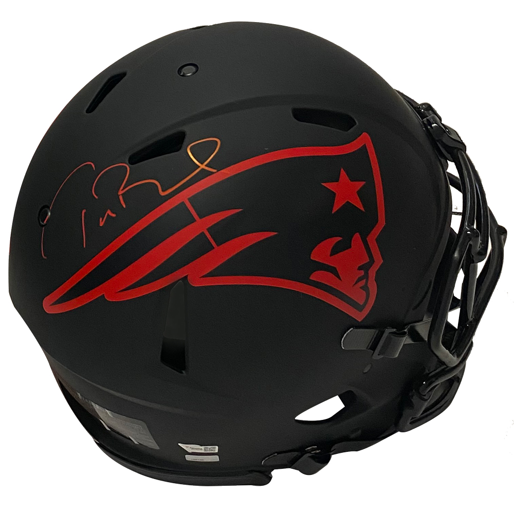 Tom Brady Autograph Helmet Authentic Eclipse Black - New England