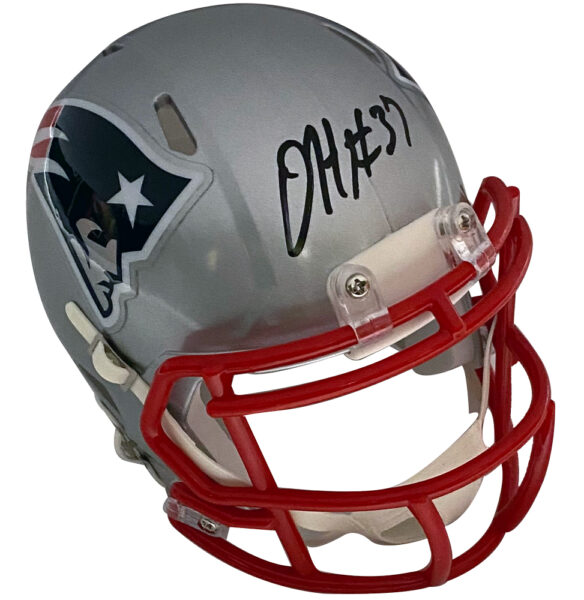 Damien Harris Autograph Mini Helmet Speed - New England Picture