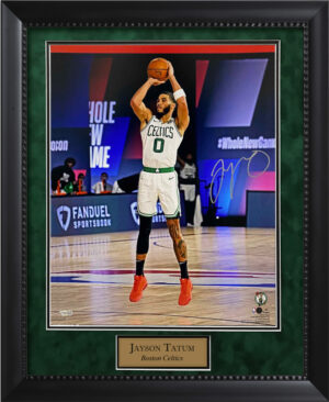 Jayson Tatum Autograph Jersey White Framed 32×40 - New England Picture