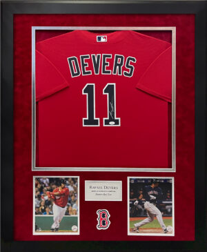 Rafael Devers Signed Autographed Jersey Framed to 32x40 JSA