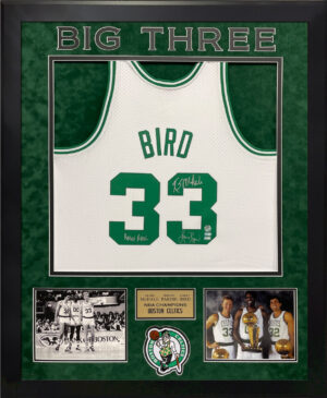Larry Bird Signed Framed Jersey JSA Autographed Indiana State Celtics
