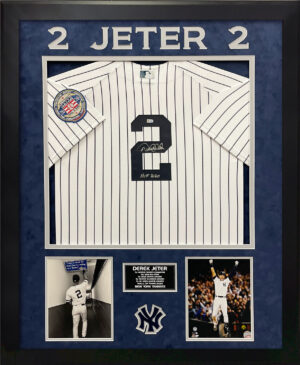 Derek Jeter 2000 All Star jersey Signed 2 Ins WS MVP framed