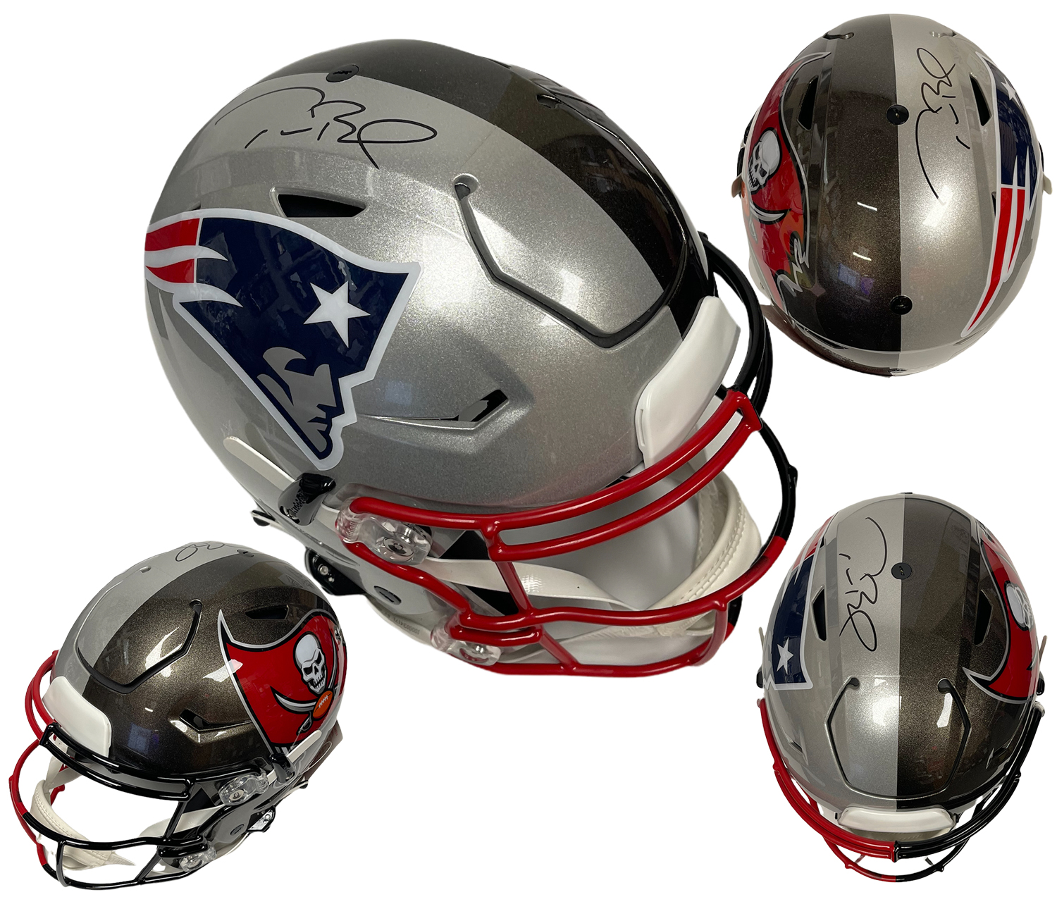 Tom Brady Rob Gronkowski Multi Autograph Helmet Authentic Flex Bucs