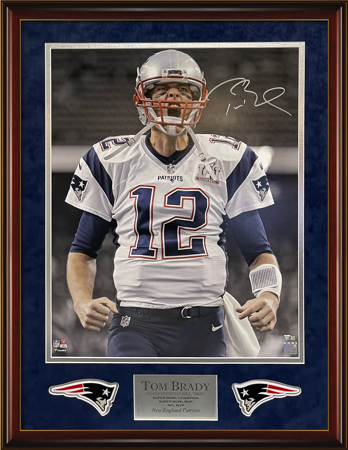 Tom Brady Autograph Photo Super Bowl 51 Scream 27x35 Fanatics