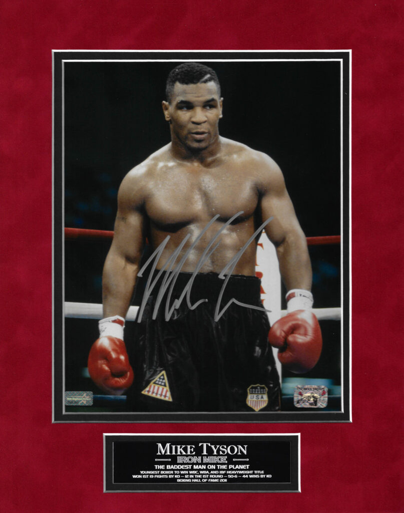 Mike Tyson Autograph Photo Standing In Ring 11x14 New England Picture