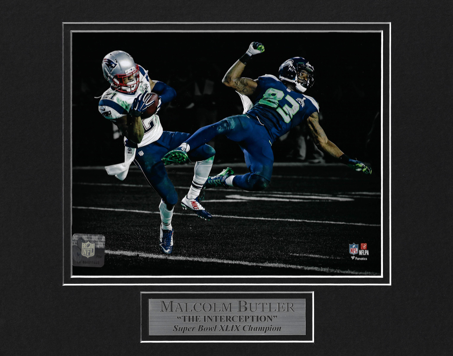 Malcolm Butler Photo Super Bowl XLIX Game Winning Interception Spotlight  11x14 - New England Picture