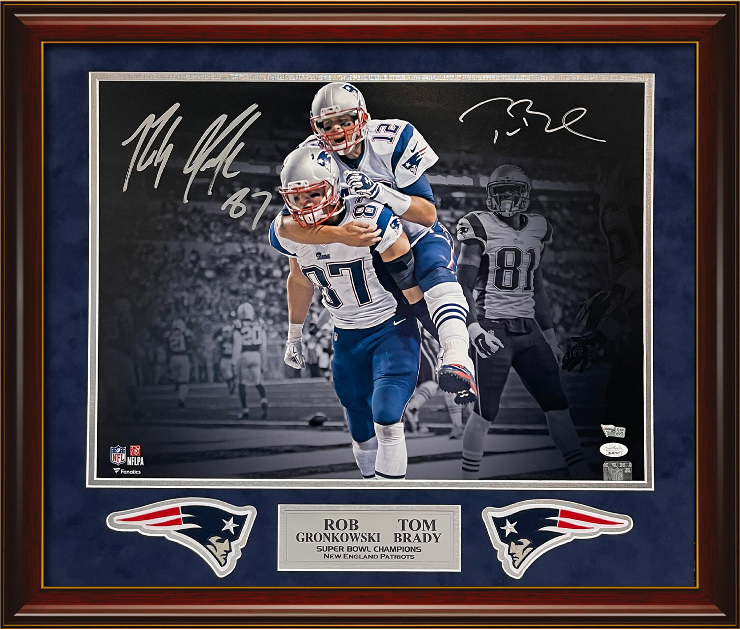 Tom Brady / Rob Gronkowski Signed New England Patriots 16x20 Photo Framed  w/ - Inscriptagraphs Memorabilia