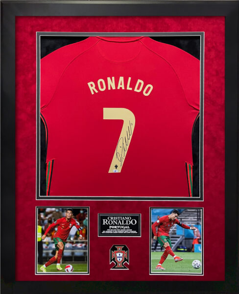 Cristiano Ronaldo Autograph Jersey Portugal Framed 37x45 New England