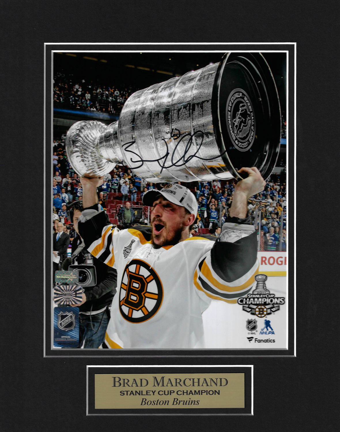 Brad Marchand Patrice Bergeron photo Stanley Cup 2011 11x14