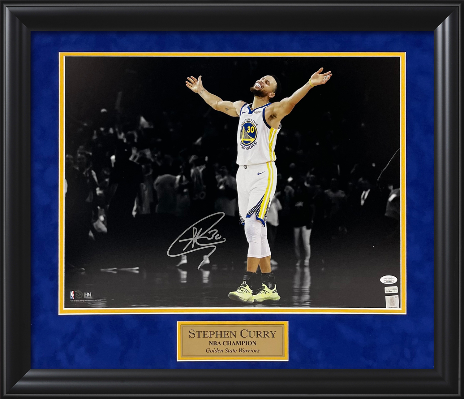 Stephen Curry Autographed Golden State Warriors Jersey Framed