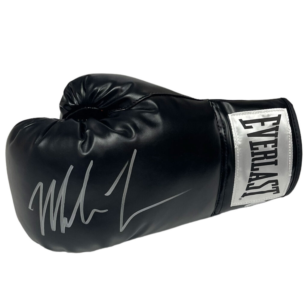 Mike Tyson Autograph Black Boxing Glove - New England Picture