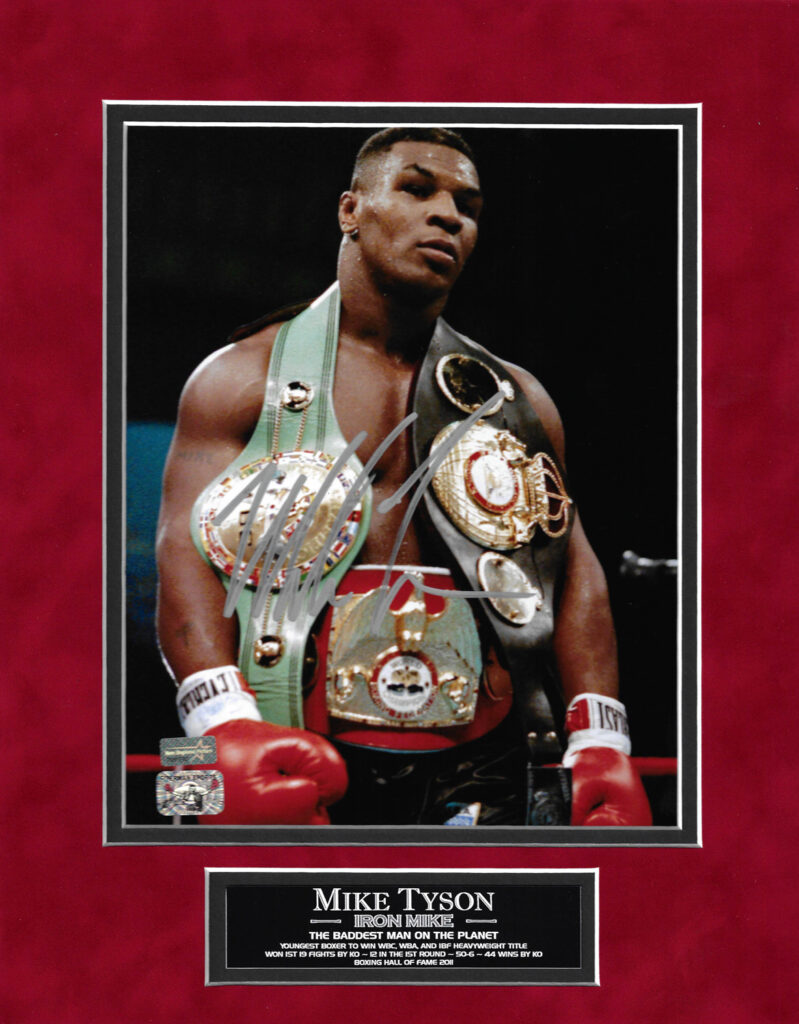 Mike Tyson Autograph Photo Championship Belts 11×14 - New England Picture